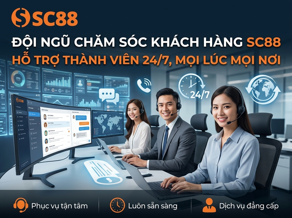 Đội ngũ chăm sóc khách hàng SC88 hỗ trợ hội viên 24/7